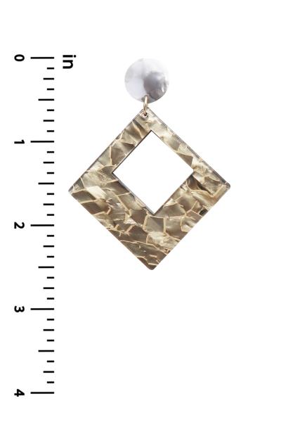 FASHION ACRYLIC PATTERN GEOMETRIC SHAPE EARRING