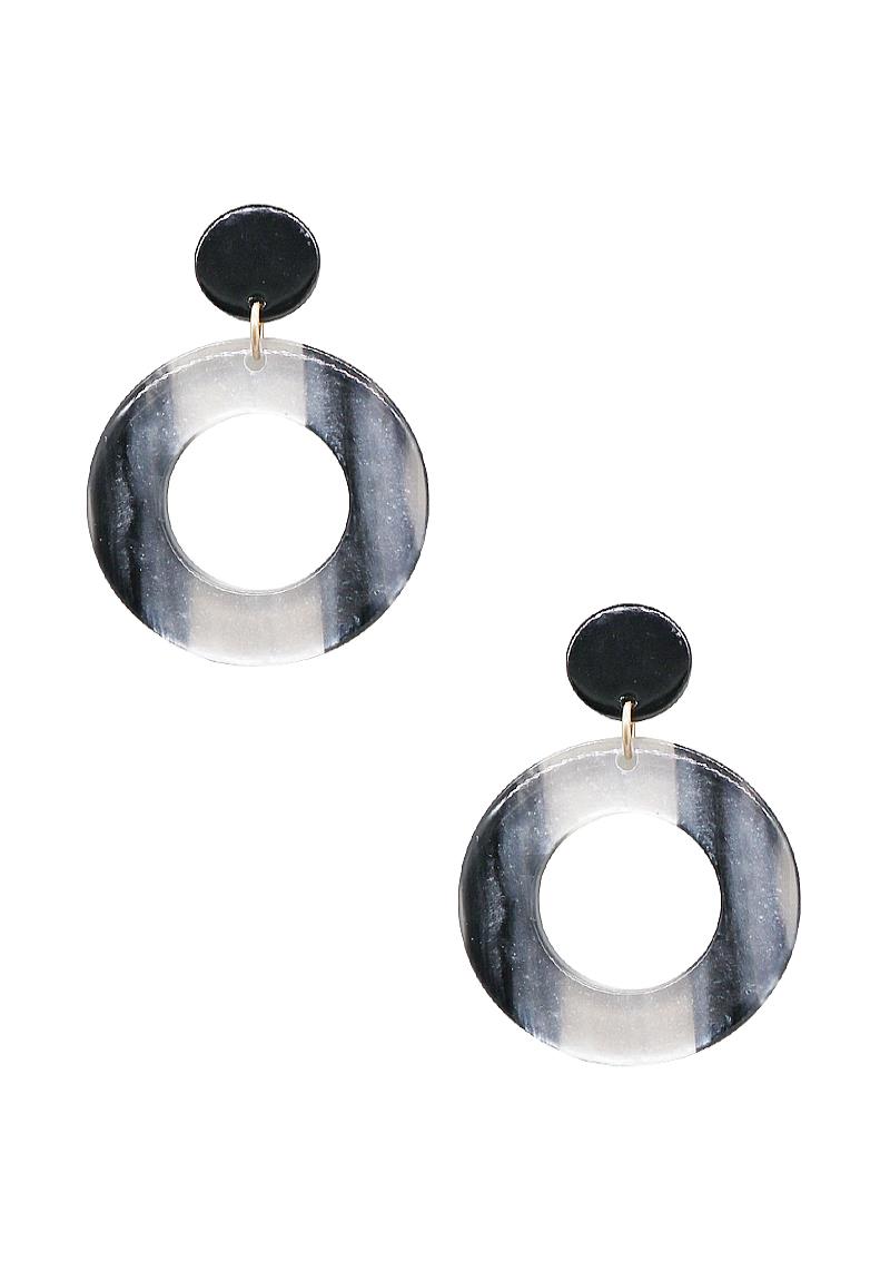 STYLISH ACETATE OPEN CIRCL DROP EARRING