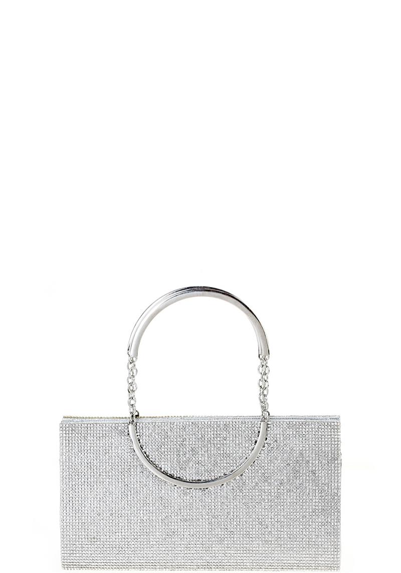 FASHION RHINESTONE METAL CHAIN SQUARE CLUTCH