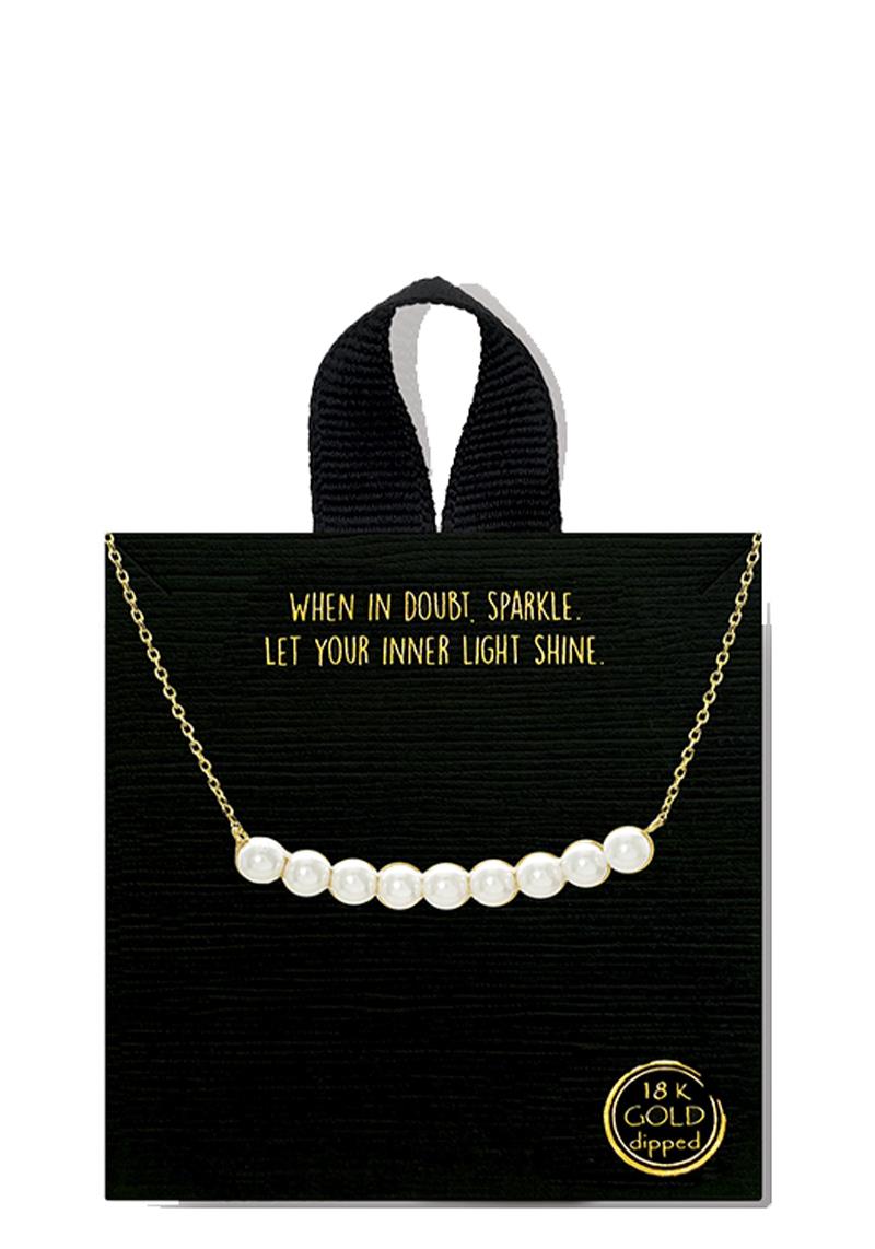 18K GOLD RHODIUM DIPPED PEARL NECKLACE