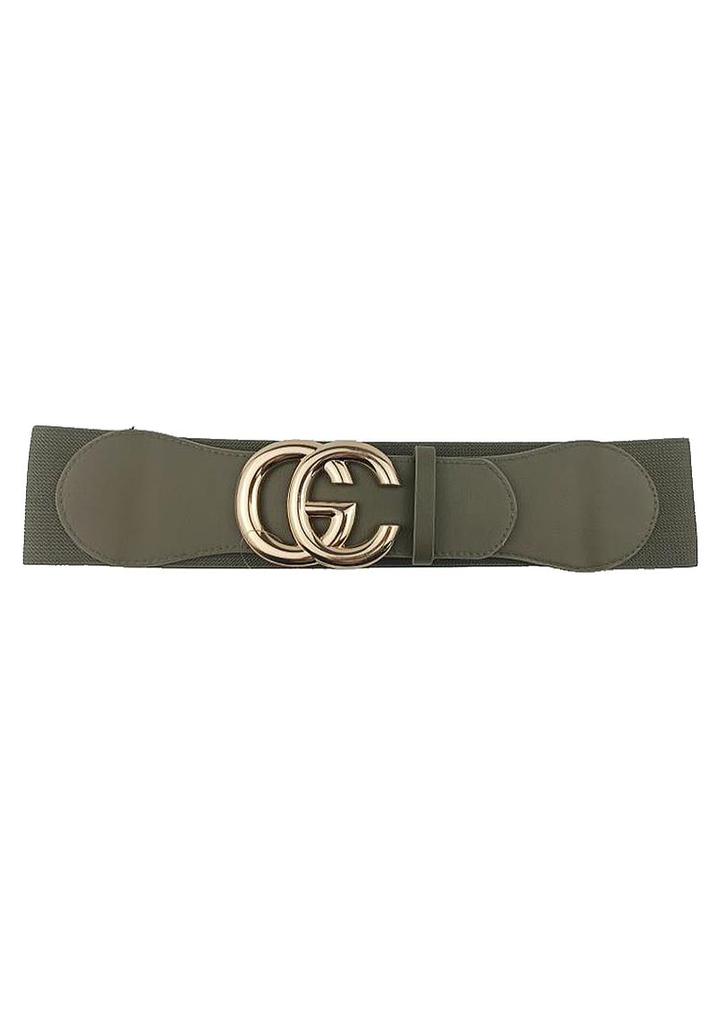 SMOOTH LETTER ELASTIC LEATHER BELT