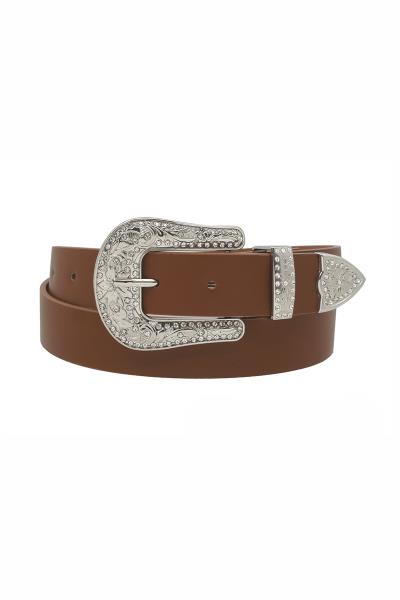 SCATTERED RHINESTONE WESTERN STYLE BUCKLE BELT