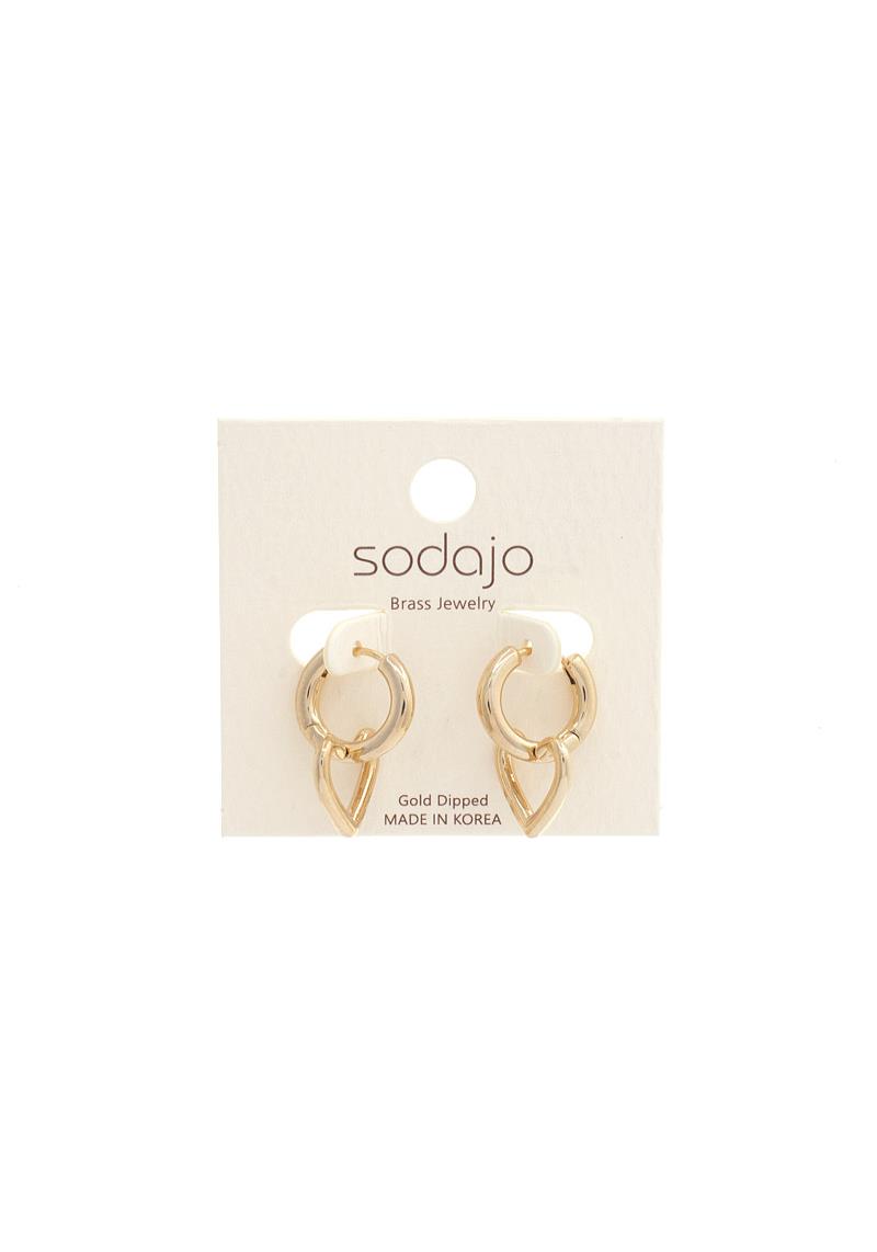 SODAJO HEART HUGGIE EARRING