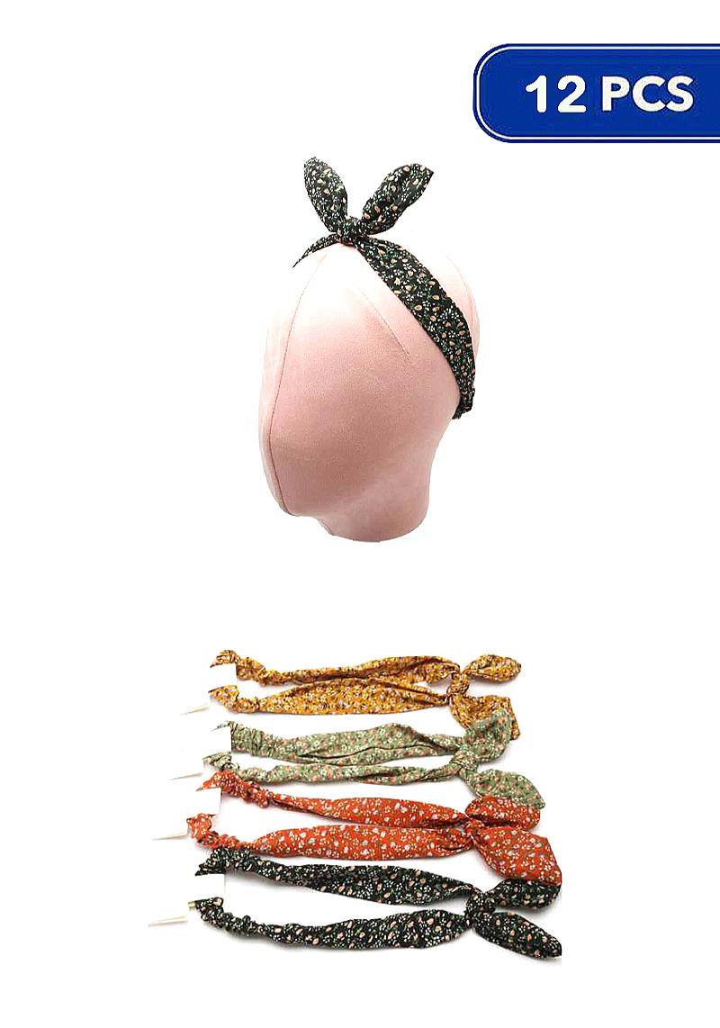 FLORAL PRINT HEADWRAP BANDANA (12 UNITS)