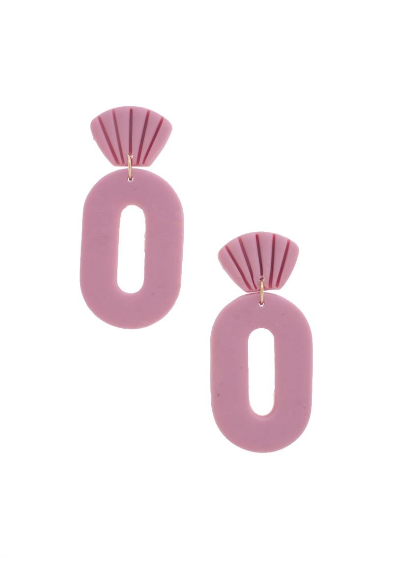 CLAY OVAL DROP EARRING