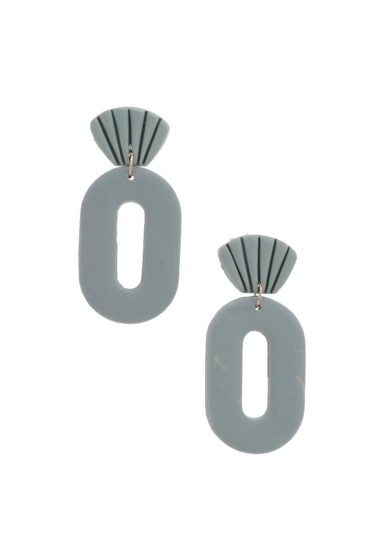 CLAY OVAL DROP EARRING