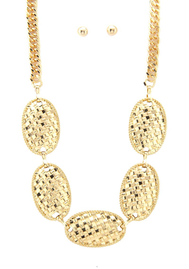 OVAL PATTERN LINKED NECKLACE
