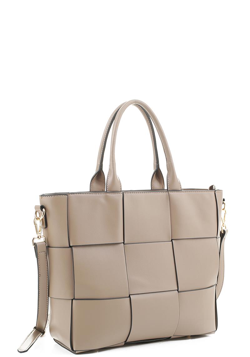 FASHION SMOOTH SQUARE BOX CHECKER DESIGN TOTE BAG