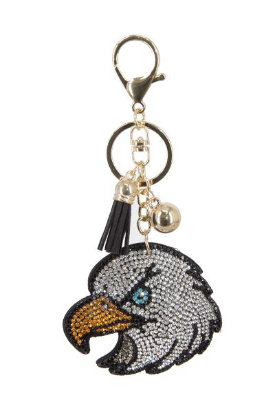 RHINESTONE EAGLE TASSEL KEY CHAIN