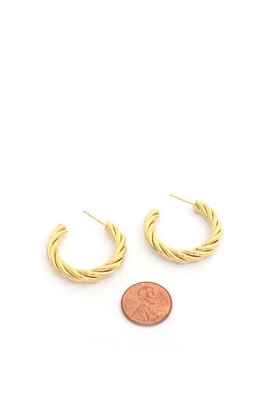 TWISTED HOOP 14K GOLD DIPPED EARRING