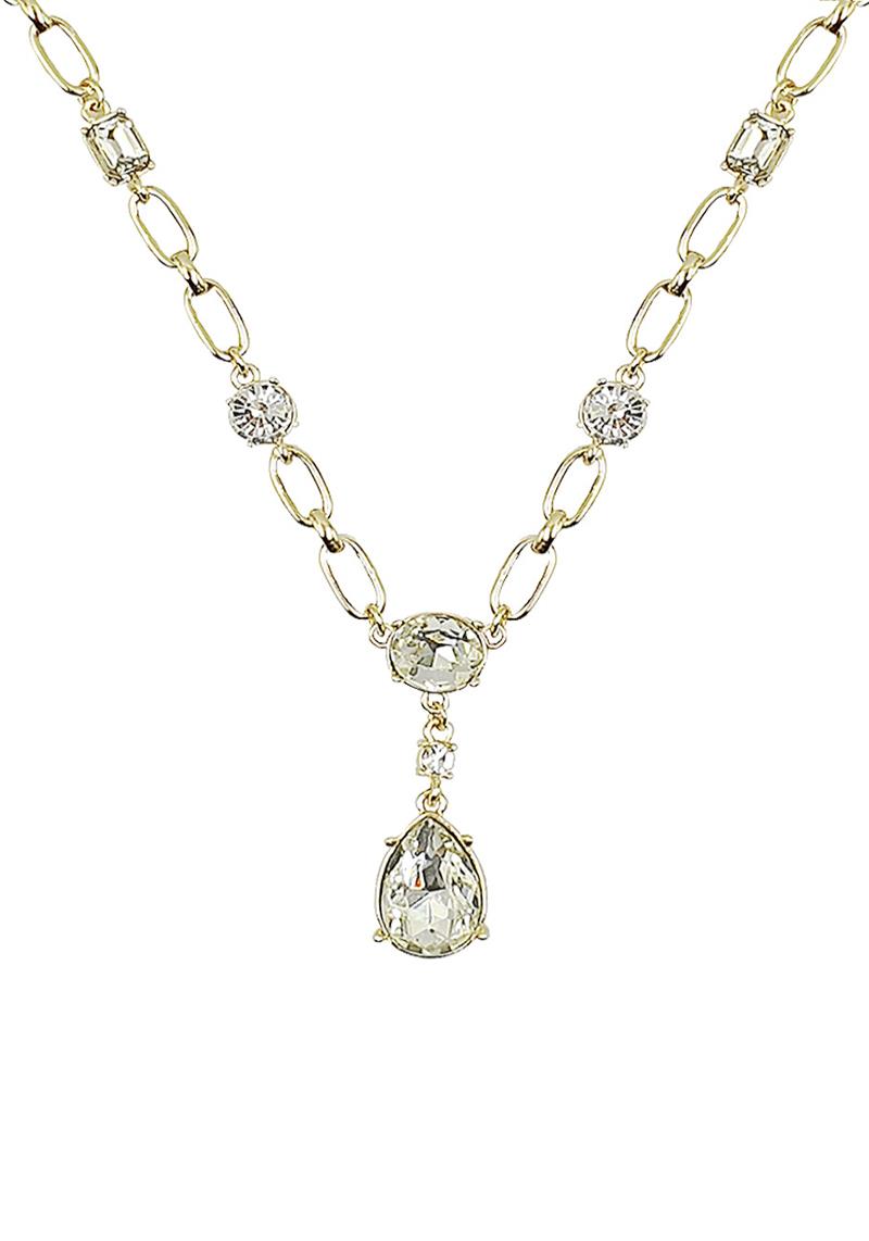 TEARDROP OVAL CHUNKY CHAIN NECKLACE