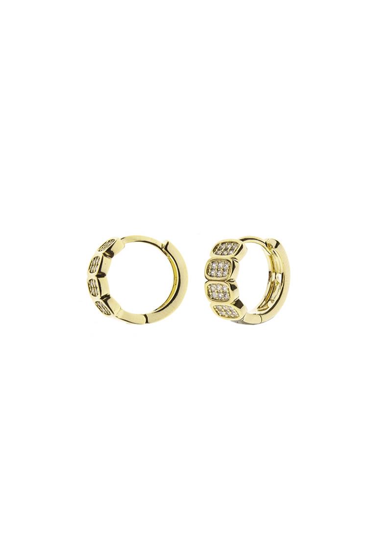 CUBIC ZIRCONIA DAINTY HUGGIE HOOP EARRING