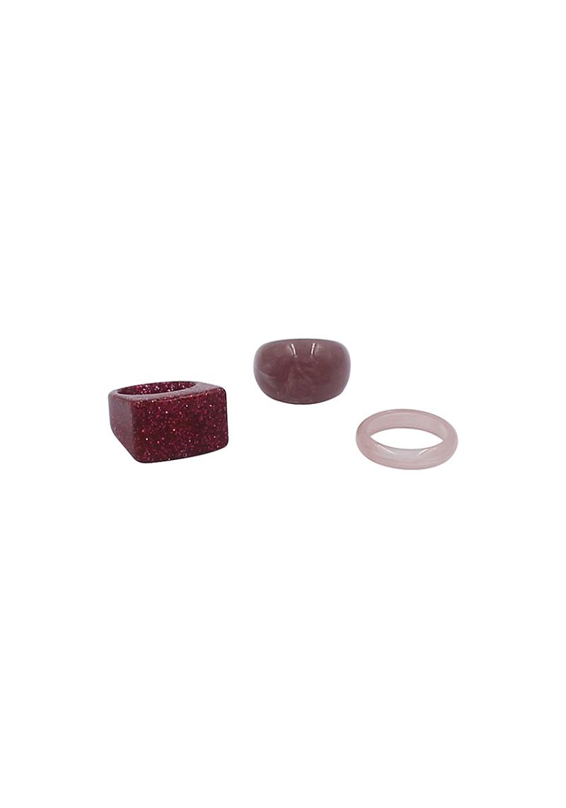 FASHION PLAIN DESIGN 3 PC RING SET