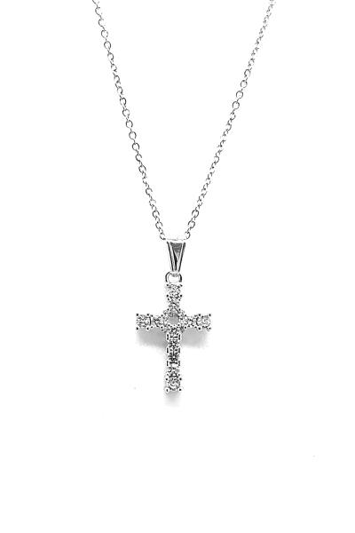 RHINESTONE CROSS CHAIN NECKLACE