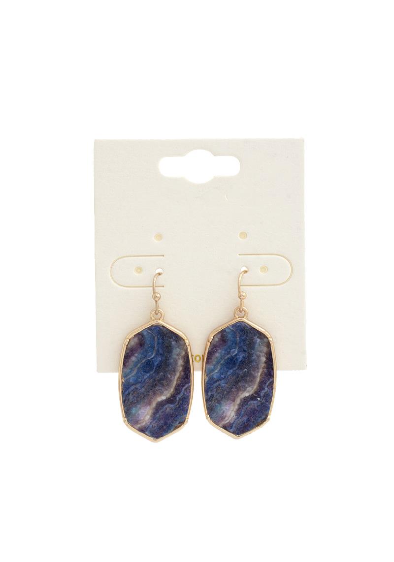 FAUX DRUZY STONE EARRING