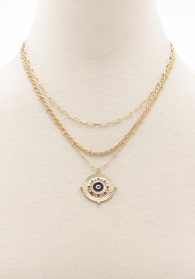 LAYERED EYE PENDANT NECKLACE