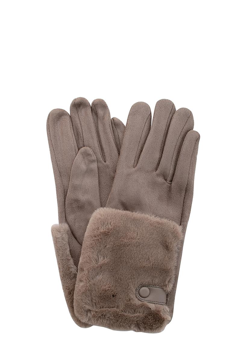 SMOOTH FUR DESIGN WARM GLOVES