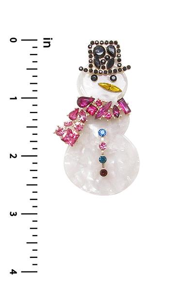 RHINESTONE SNOWMAN EARRING