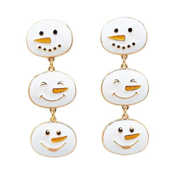 TRIPLE SNOWMAN FACE DROP EARRING