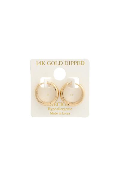 SOLID 14K GOLD DIPPED HUGGIE EARRING