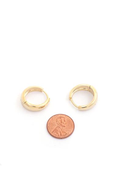 SOLID 14K GOLD DIPPED HUGGIE EARRING