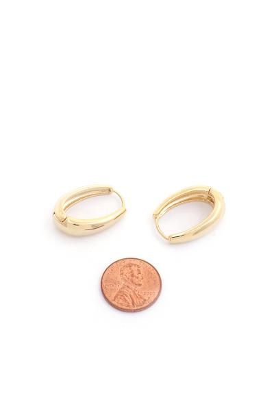 OVAL 14K GOLD DIPPED EARRING