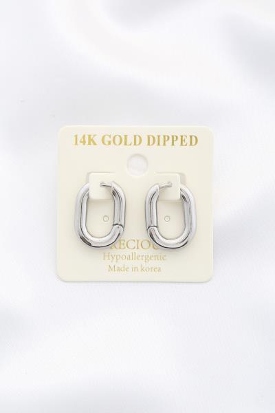 OVAL 14K GOLD DIPPED EARRING