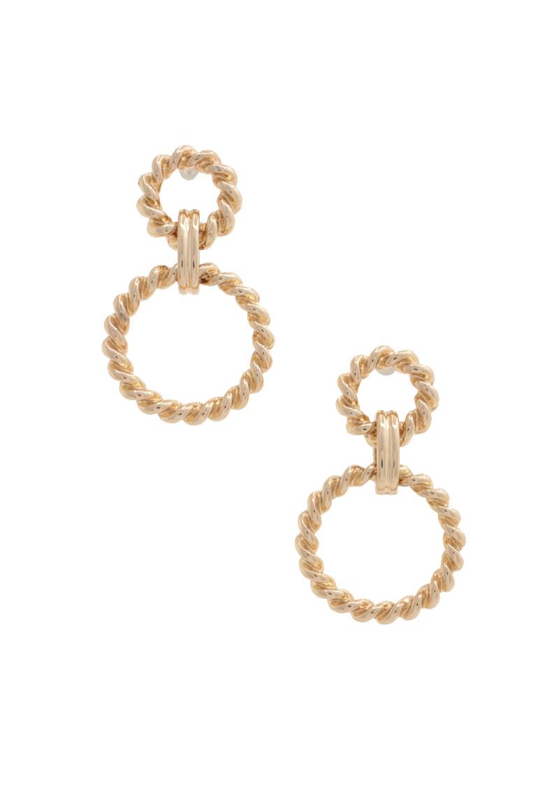 JOBERRY TWISTED CIRCLE LINK DROP EARRING