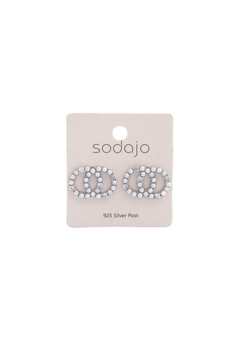 SODAJO PERAL RHINESTONE DOUBLE CIRCLE EARRING