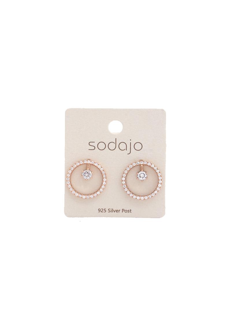 SODAJO CIRCLE RHINESTONE EDGE EARRING