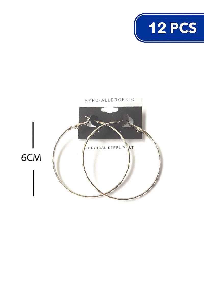 FASHION 60MM HOOP EARRING (12 UNITS)