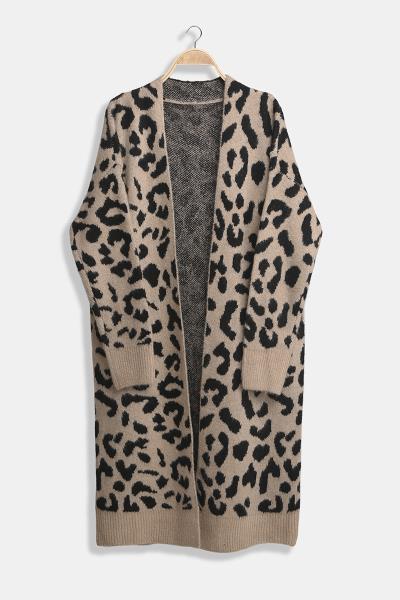 LEOPARD KNIT CARDIGAN