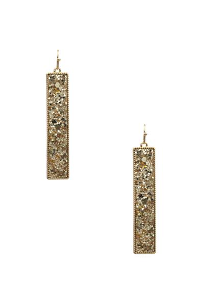 GLITTER RECTANGLE EARRING