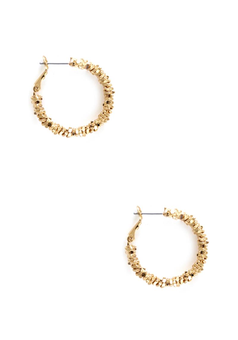 METAL ROUGH HOOP EARRING