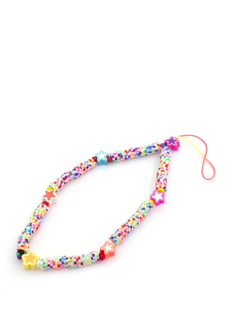 COLORFUL HEISHI BEAD STAR PHONE STRAP