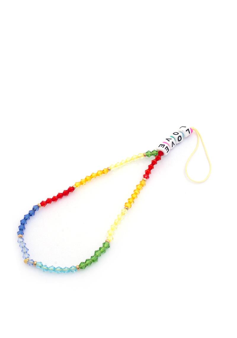 LOVE COLORFUL BEAD PHONE STRAP