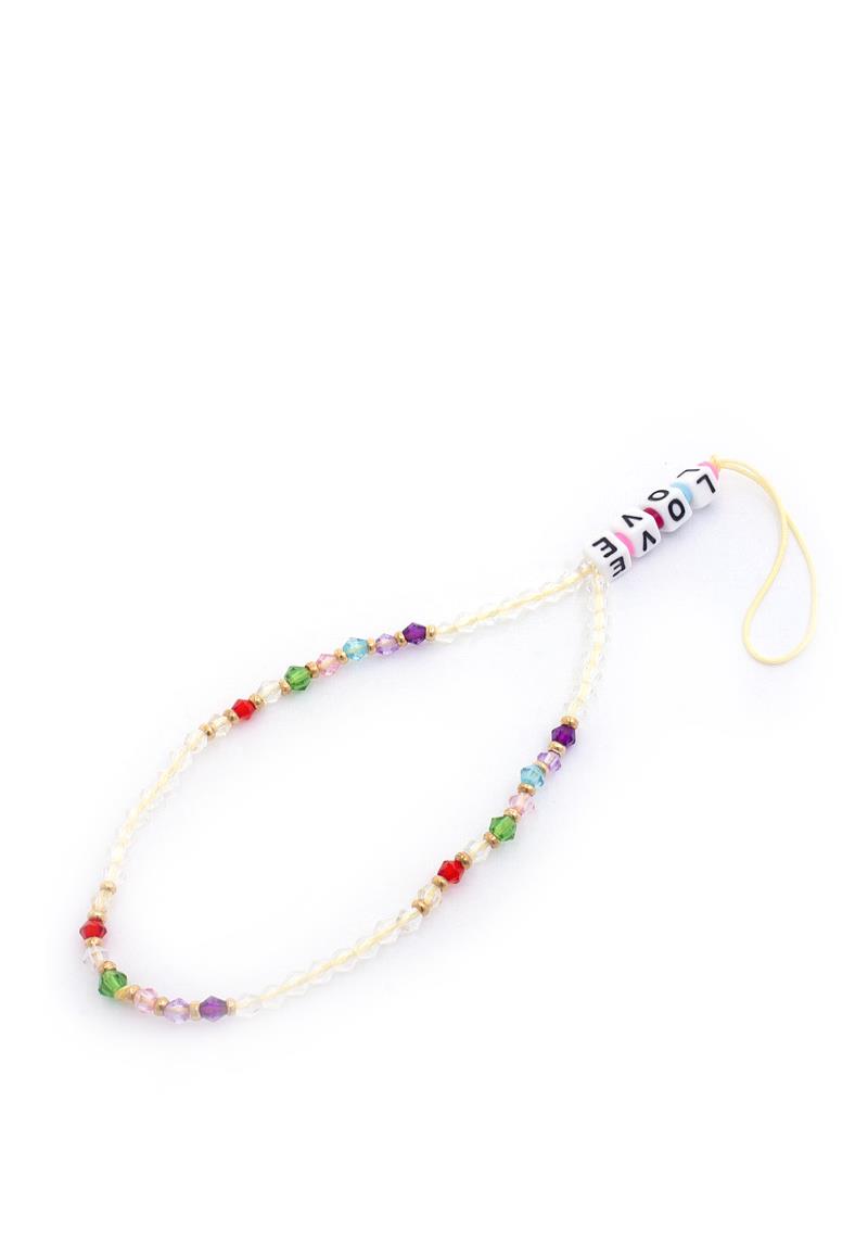 LOVE COLORFUL BEAD PHONE STRAP