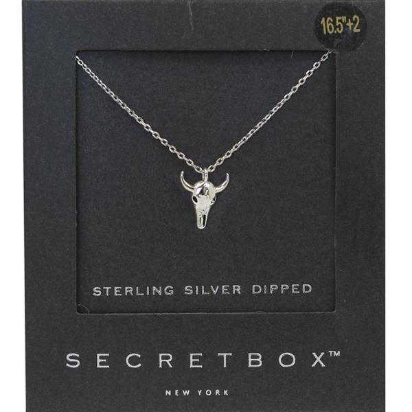 DAINTY CATTLE SKULL CHARM 14K GOLD DIPPED NECKLACE