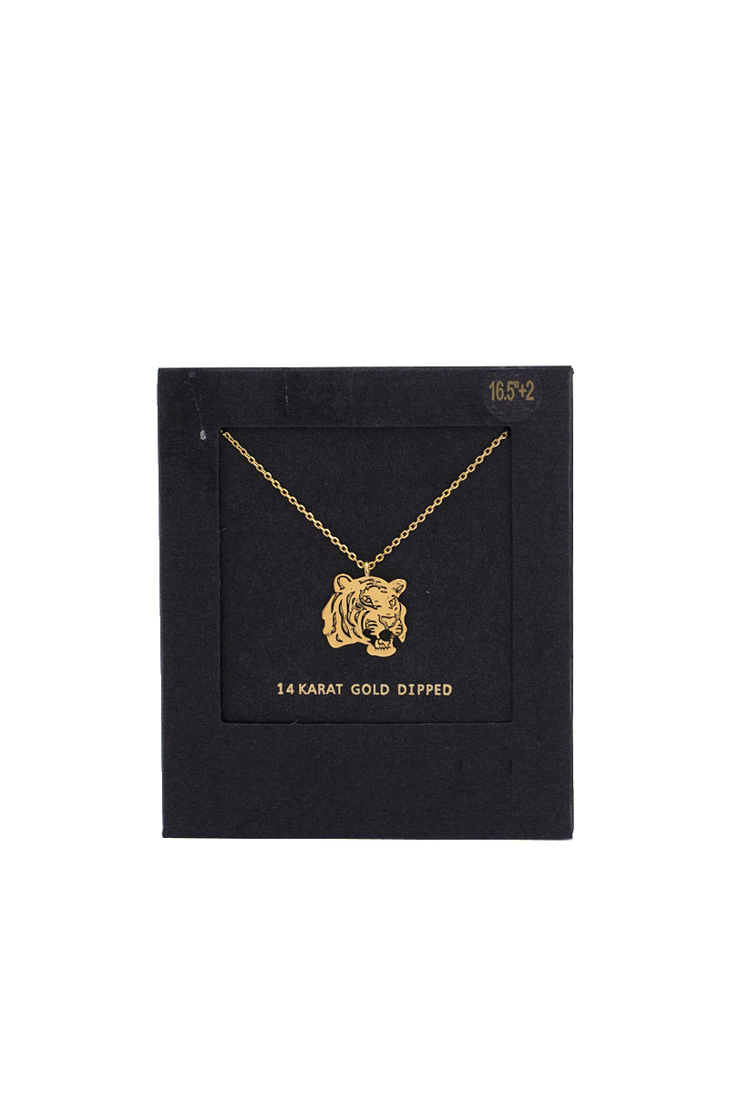 TIGER CHARM 14K GOLD DIPPED NECKLACE
