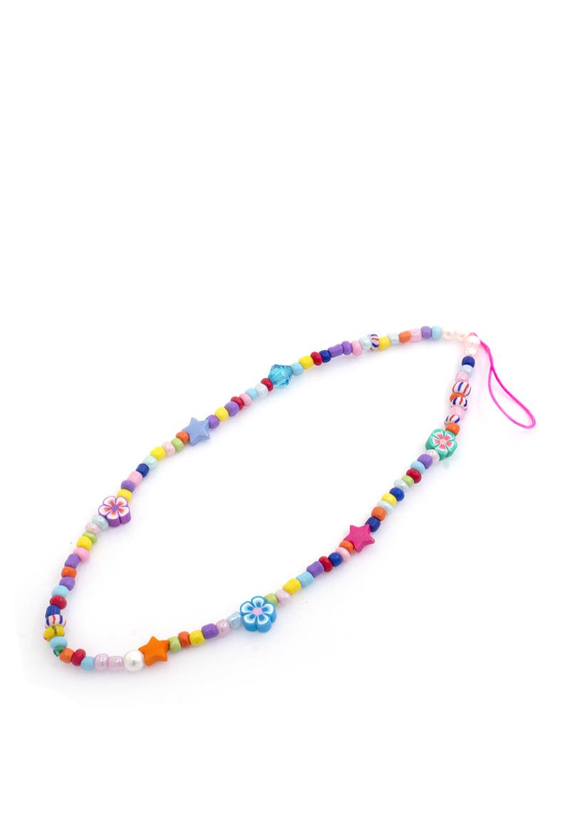 STAR BEADED FLOWER FIMO PHONE STRAP