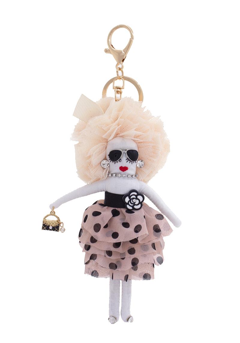 POLKA DOT DRESS TULLE HAIR WOMAN KEYCHAIN