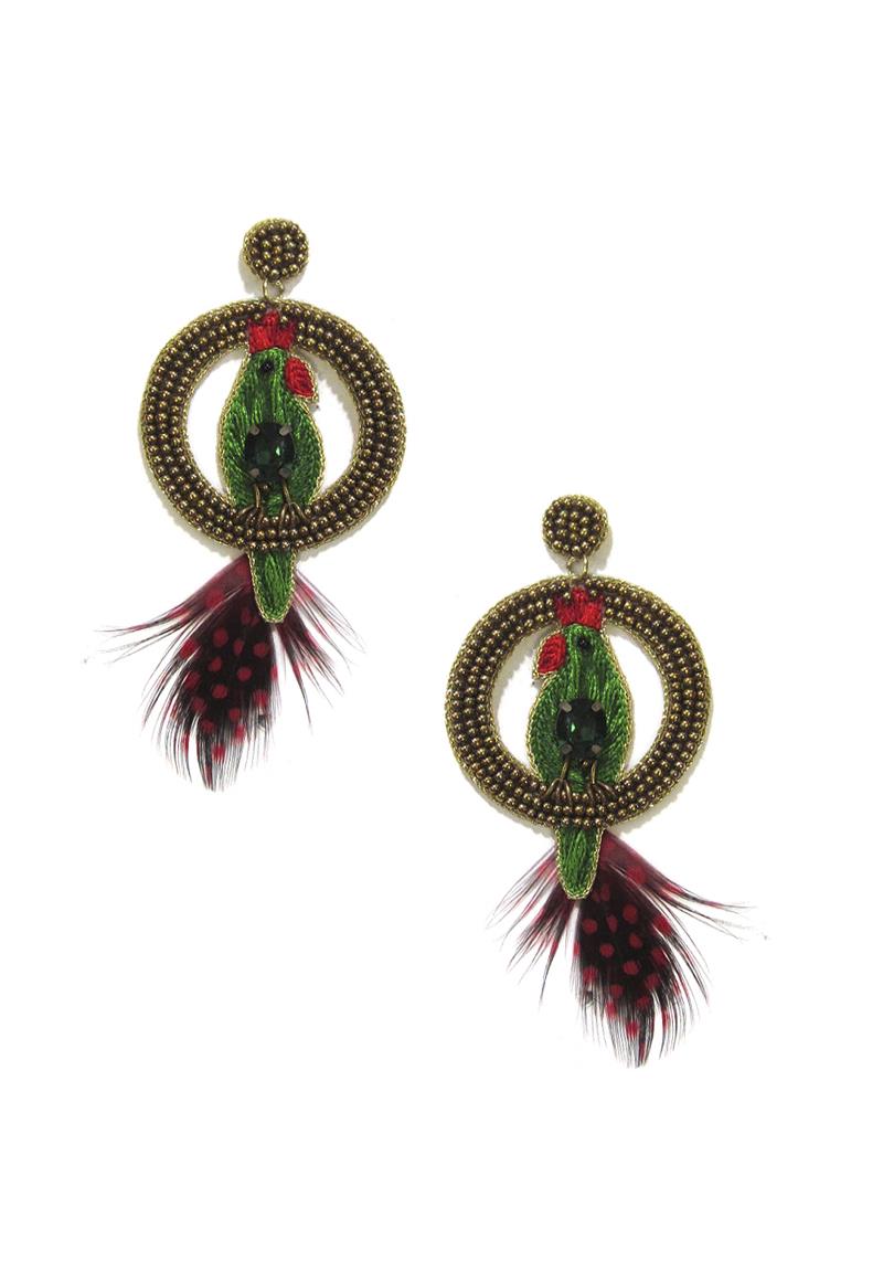 SEED BEAD ROUND PARROT EARRING