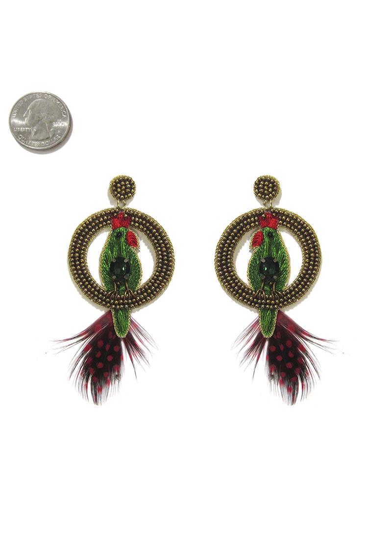 SEED BEAD ROUND PARROT EARRING