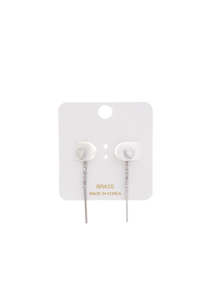 DAINTY HEART RHINESTONE DANGLE EARRING