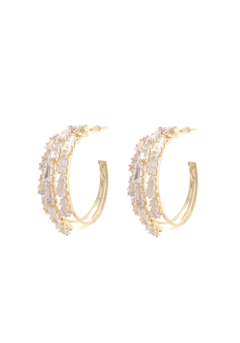 TRIPLE HOOP RHINESTONE EARRING