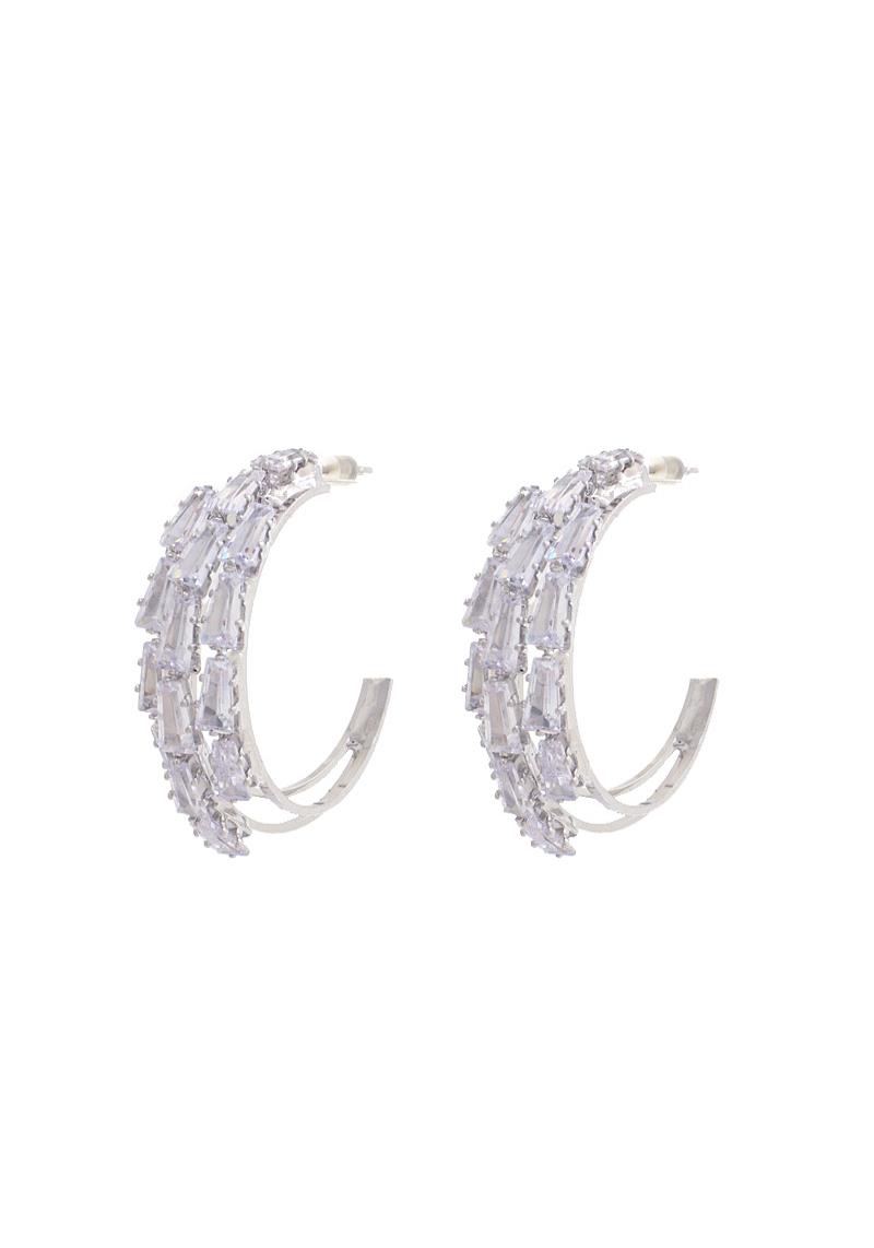 TRIPLE HOOP RHINESTONE EARRING