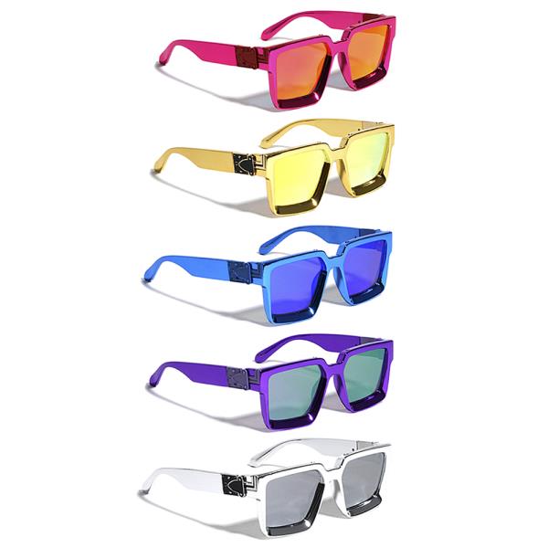 FASHION CHROME COLOR SQUARE SUNGLASSES 1DZ