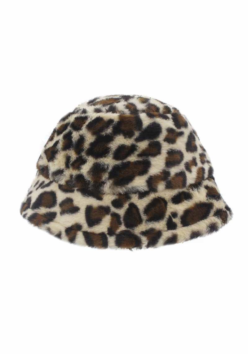 FAUX FUR LEOPARD BUCKET HAT