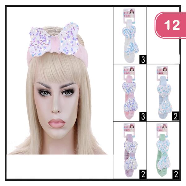 FASHION RIBBON SPA HEADWRAPS (12 UNITS)