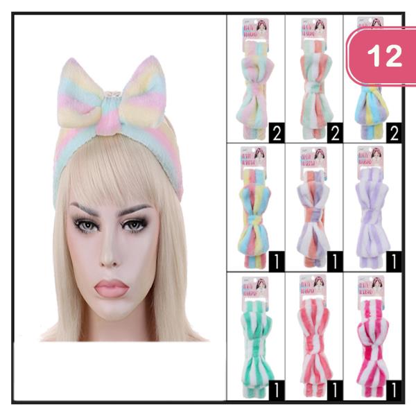 FASHION SPA RIBBON HEADWRAPS (12 UNITS)